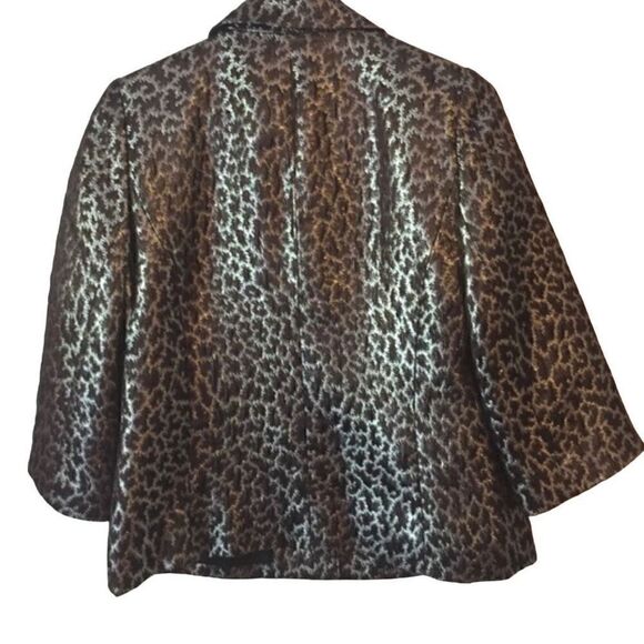 Michael Kors Womens Stunning Metallic Leopard Print 3/4 Sleeve Jacket Size 6 P - Picture 2 of 7